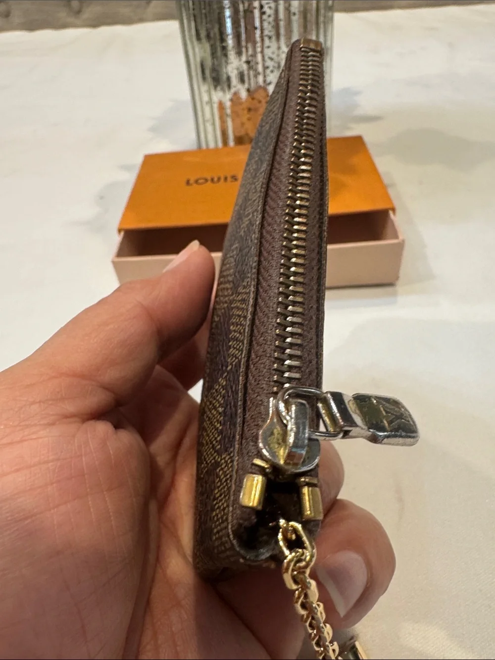AuthenticLouis Vuitton Damier Ebene Key Cles
